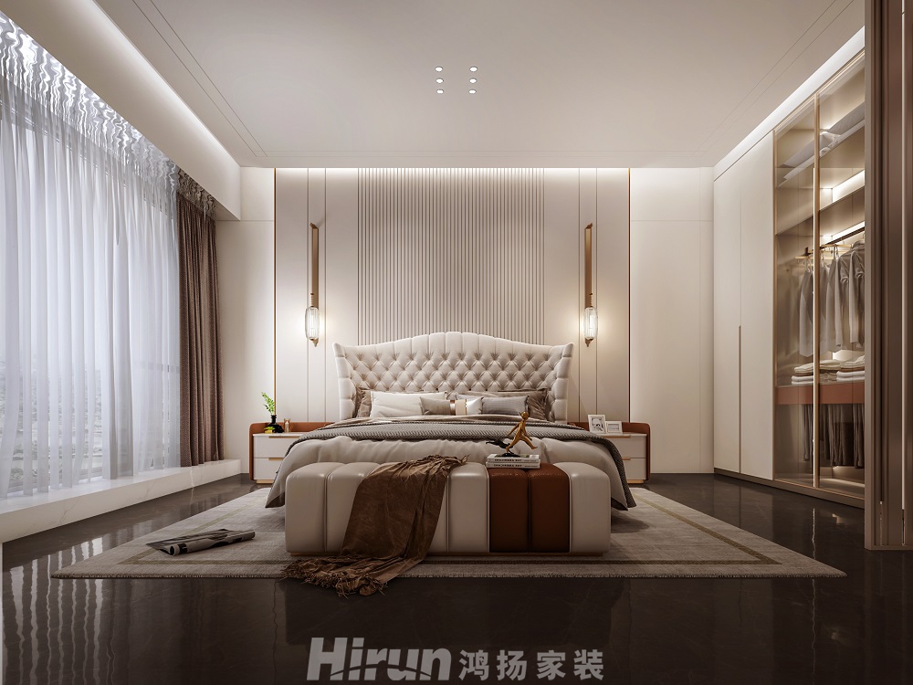 保利天禧270㎡雅致現代大平層 裝修案例效果圖-主臥室