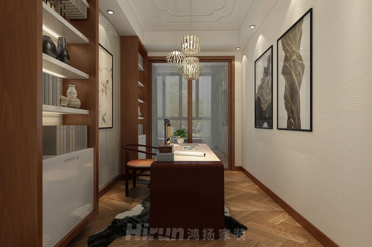 第六都210㎡復合寫意大平層 裝修案例效果圖-書房