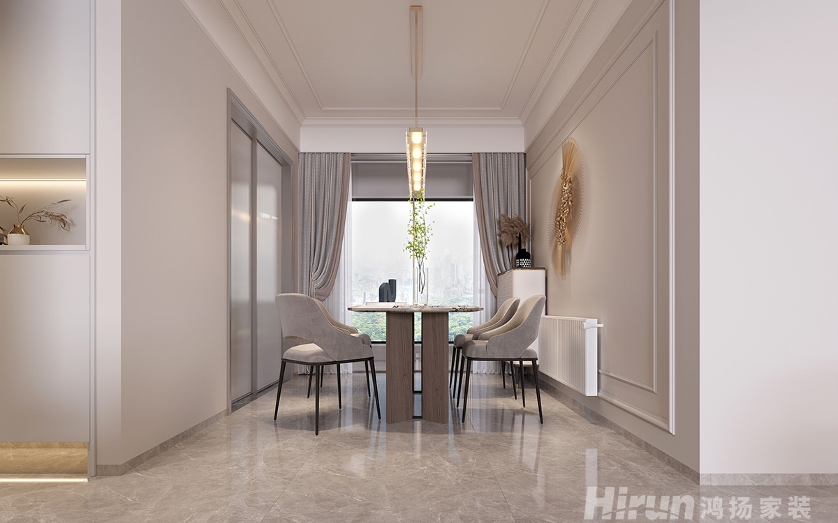 華潤翡翠府140㎡輕歐簡美四居室 裝修案例效果圖-5