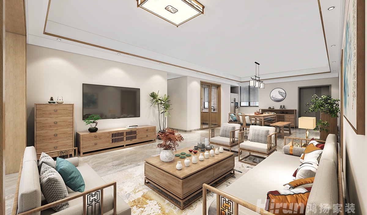 旭日丹城160㎡復(fù)合寫意四居室 裝修案例效果圖-4