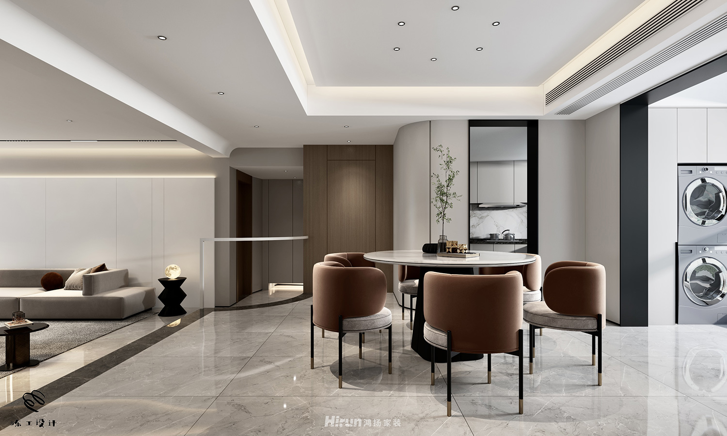 八方小區218㎡雅致現代大平層 裝修案例效果圖-1