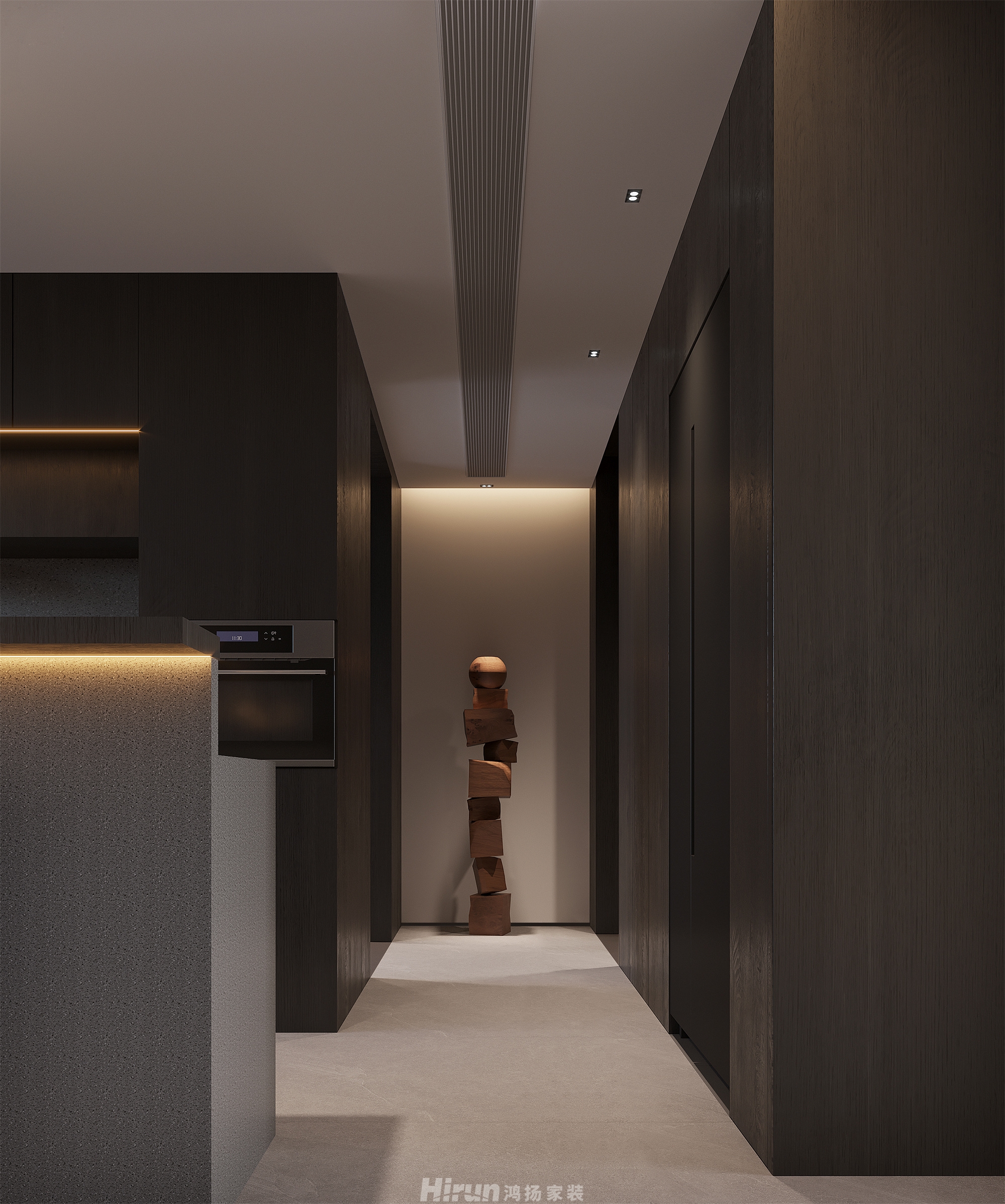 福田藏郡院子200㎡雅致現代大平層 裝修案例效果圖-8