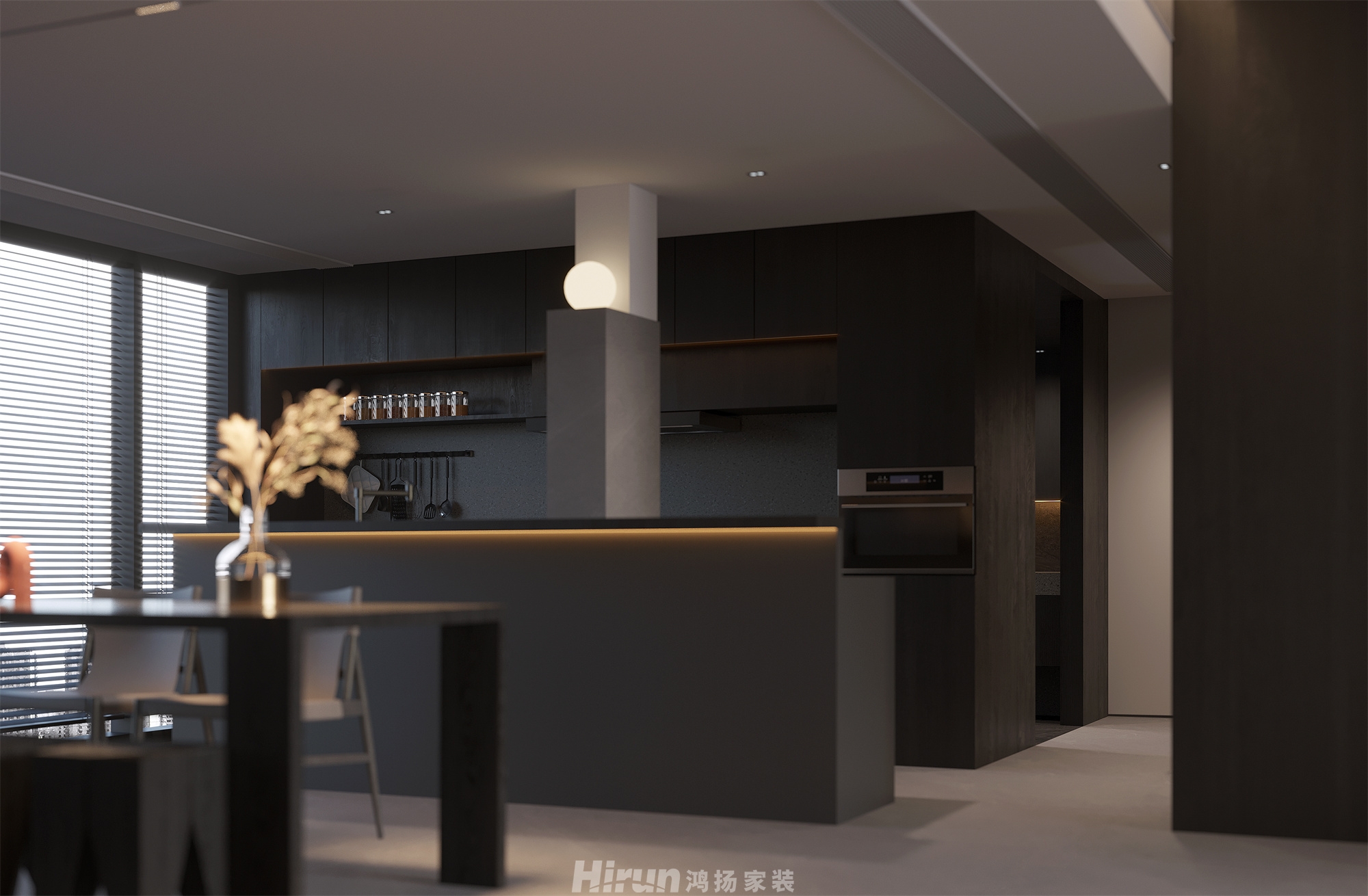 福田藏郡院子200㎡雅致現代大平層 裝修案例效果圖-9