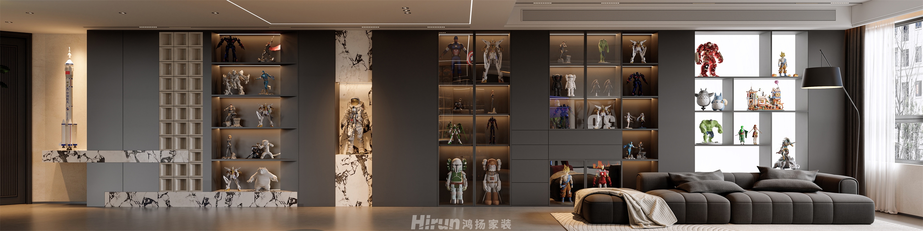 潮宗御苑120㎡雅致現代二居室 裝修案例效果圖-1