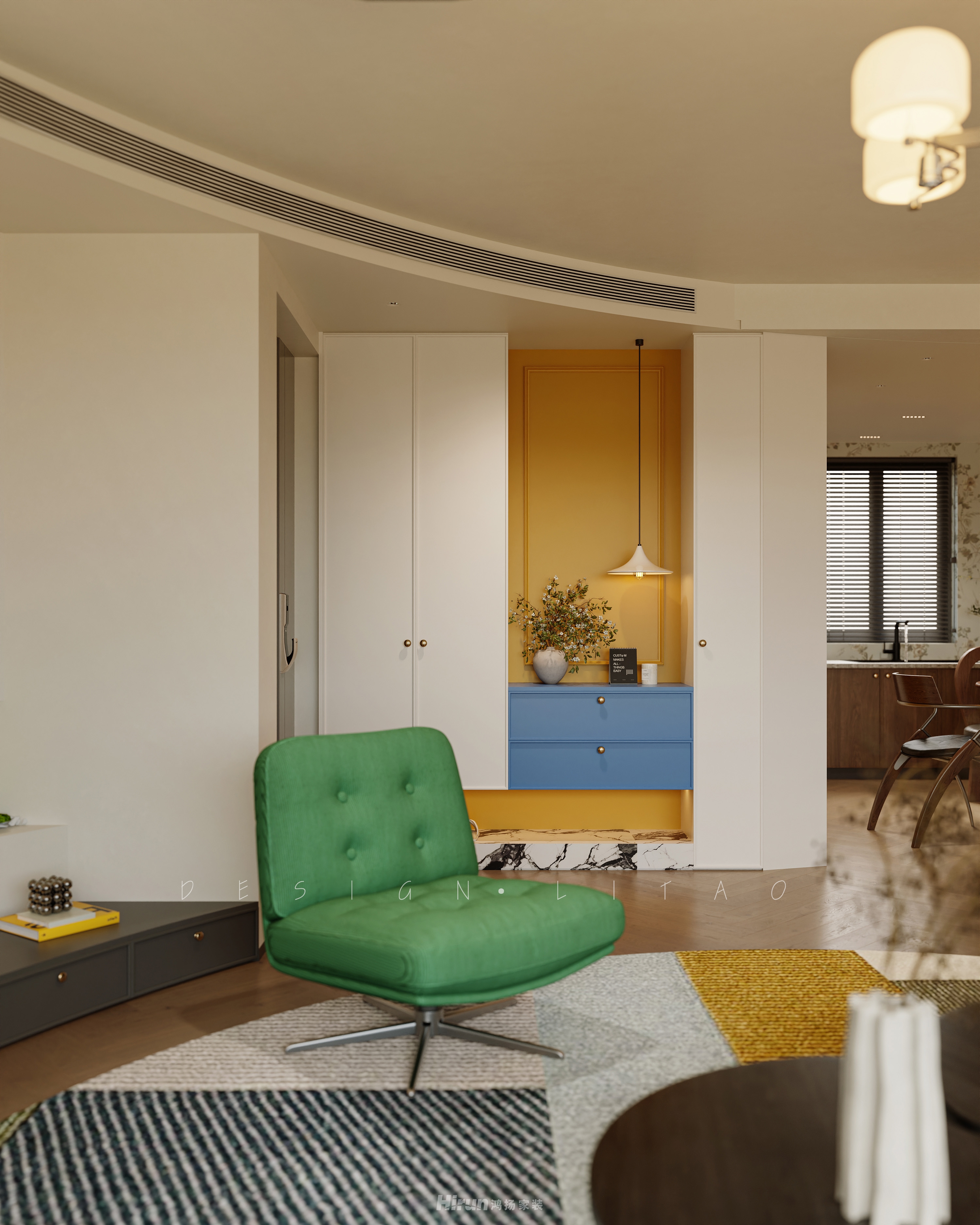 萬境松雅136㎡復古風潮四居室 裝修案例效果圖-2